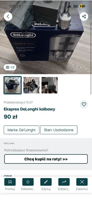 Ekspres DeLonghi rezerwacja