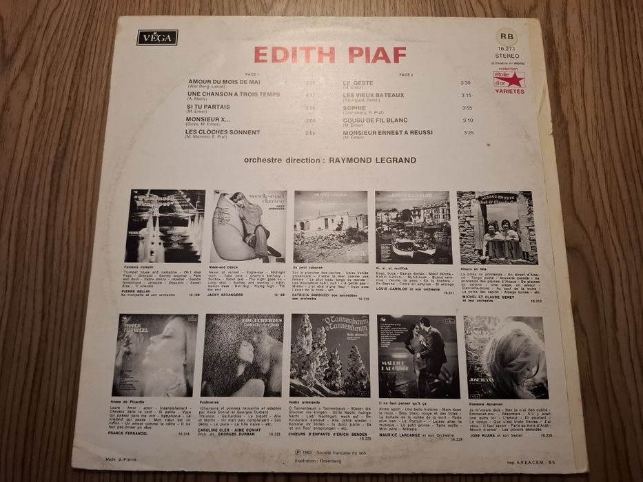 Disco LP Edith Piaf