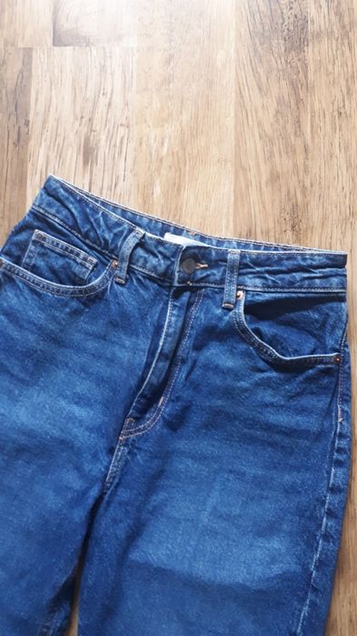 H&m spodnie damskie jeansowe mom fit 36
