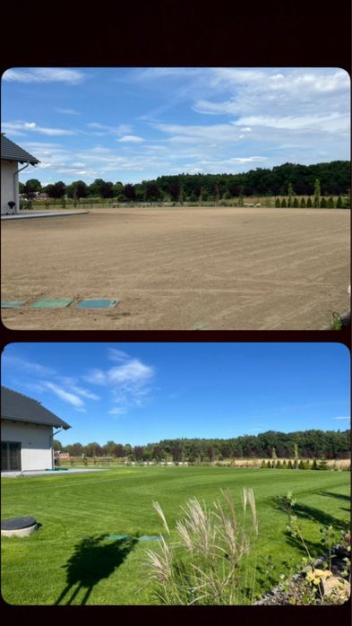 Usługi Glebogryzarką separacyjną broną zakładanie trawników z siewu