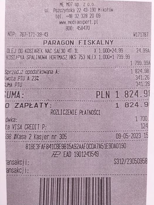 Oferuje kosiarkę 53cm  HORTMASZ   .