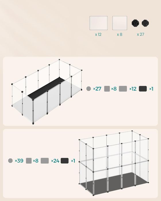 Klatka Dla Zwierząt Z Wodoodpornymi Panelami Podłogowymi 145X73X57 Cm
