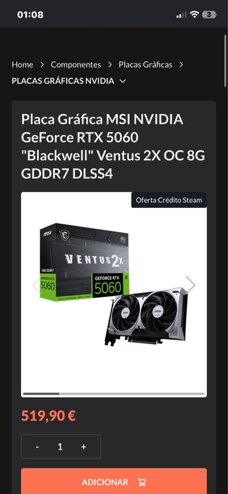 Pc gaming rtx5060 ventus 2x oc