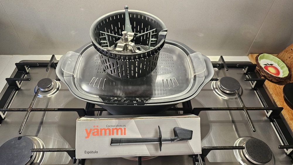 Bandeja de vapor, cesto de vapor, espátula, misturador e lâmina de