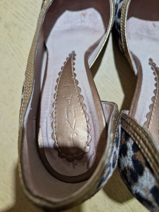Buty czółenka szpilki złoto-brązowo-beżowe