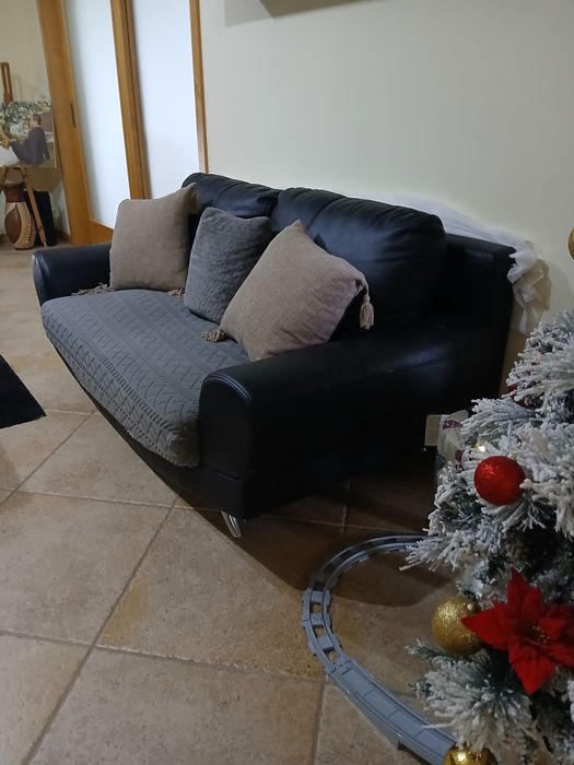 Sofá sala preto  2 lugares