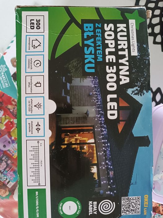 Kurtyna sople 300 LED z efektem błysku