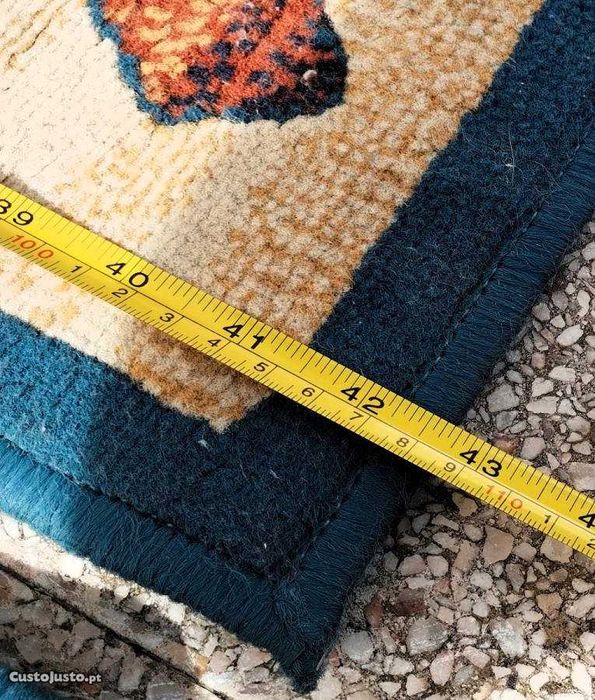 Conjunto 3 Tapetes Sala Quarto Casa Azul Amarelo