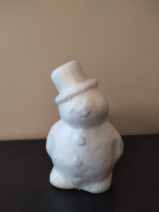 Mikołaj bałwan że styropianu decoupage, cekiny