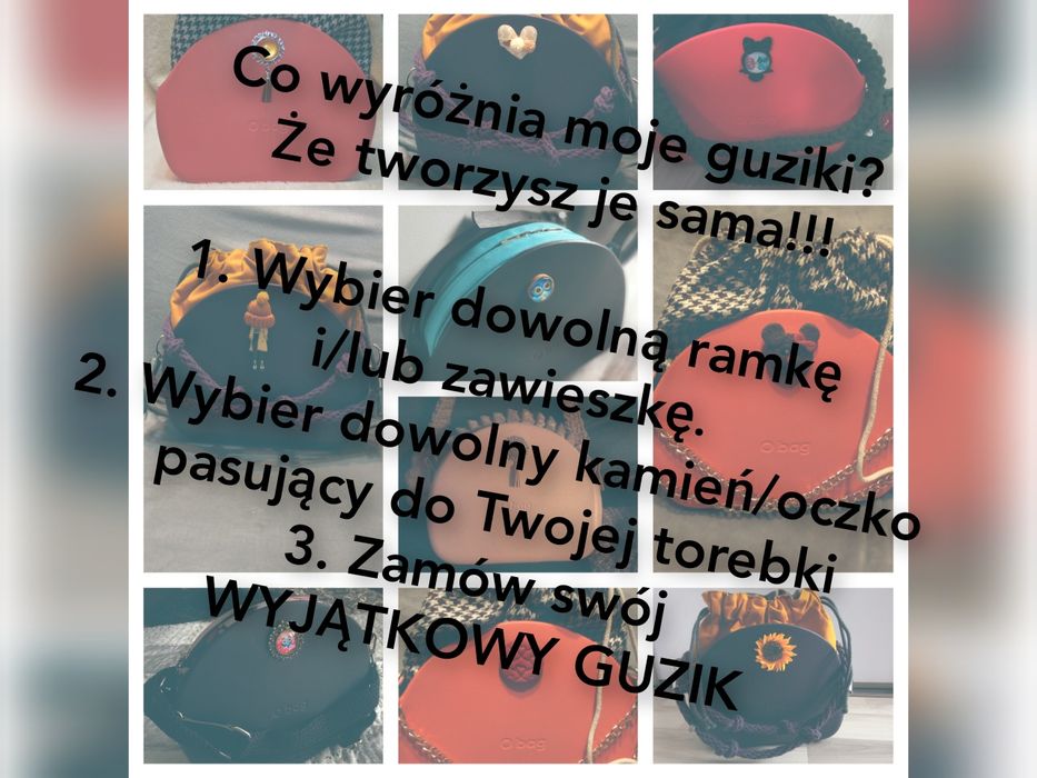 Guziki z chwostem z zawieszką Obag Moon Light ML Humbag gruby gwint