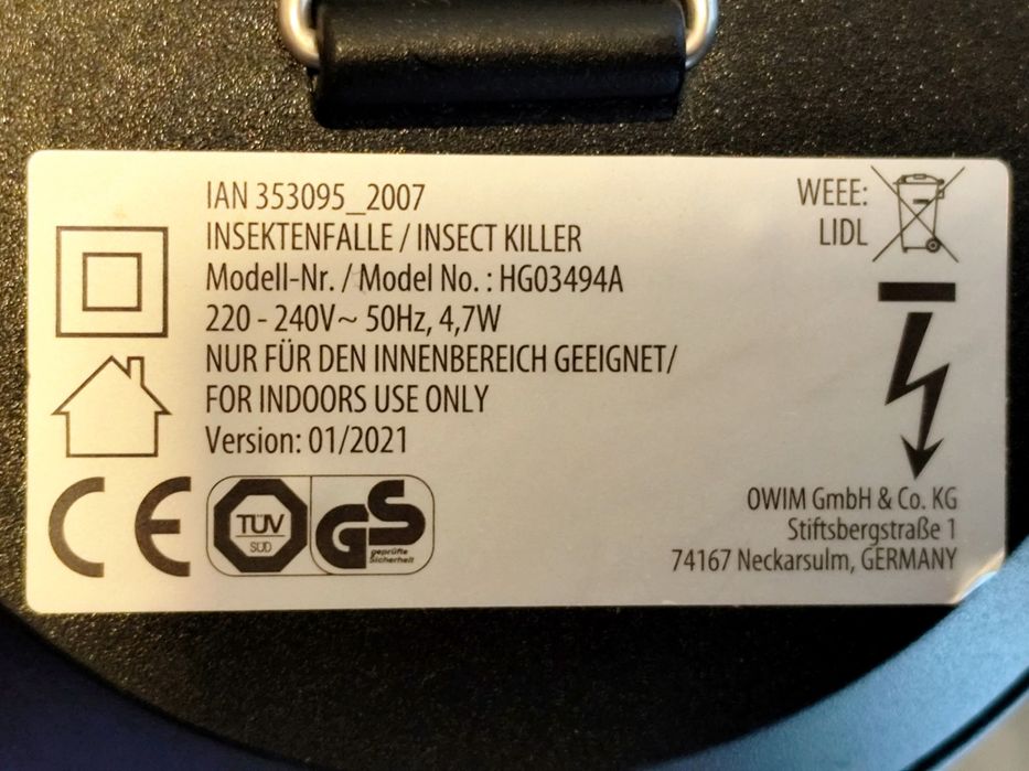 Luz UV Anti Insetos