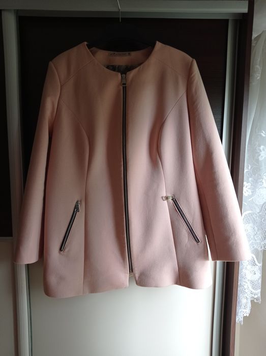 Płaszcz  damski pudrowy róż