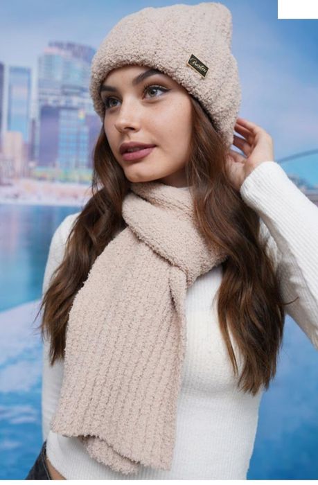 Зимний комплект шапка + шарф Для Женщин
