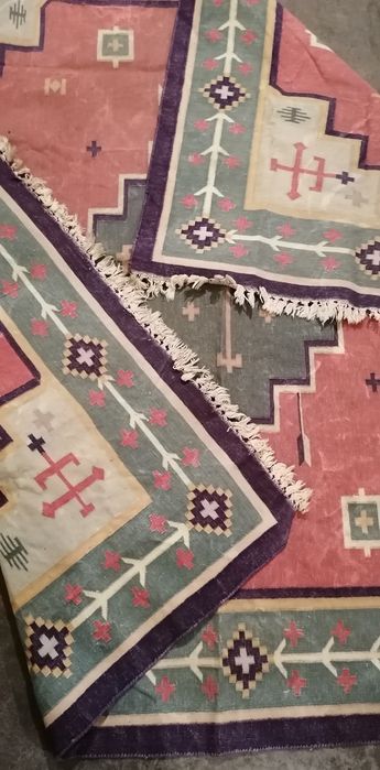 Vendo Tapete Kilim em algodão multicolor (178 cm x 178 cm)