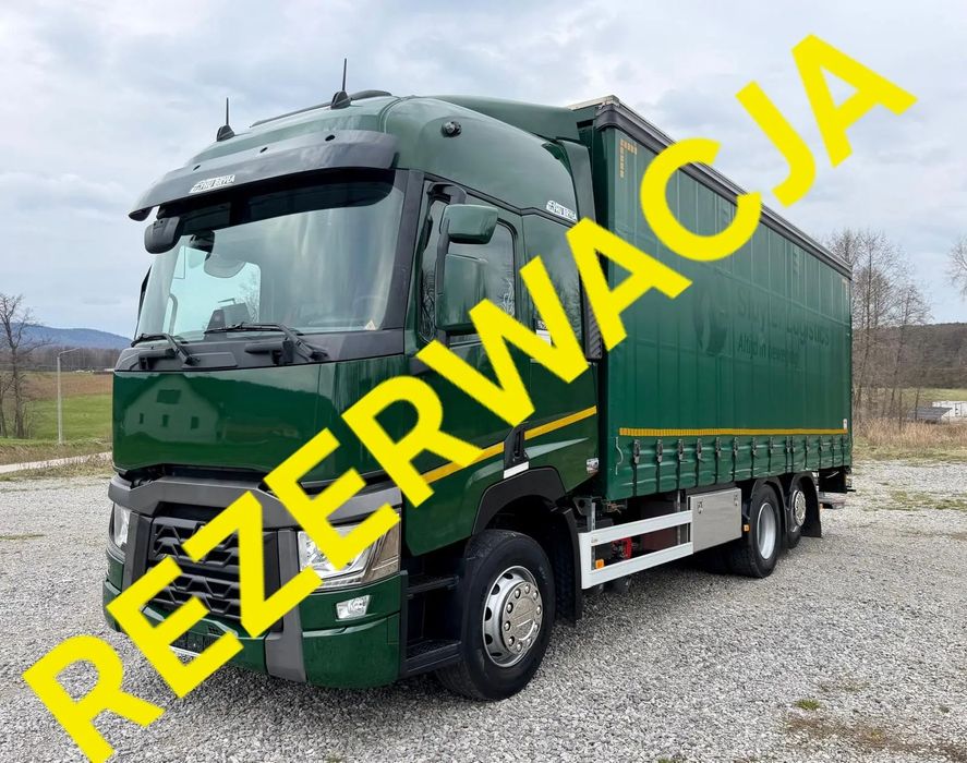 Renault T 380  / FIRANKA/ WINDA / 18PALET / 14.5 TONY  ŁADOWNOŚCI / AUTOMAT  / SYPIALKA / SERWISOWANY / 2018 / JAK NOWY  /