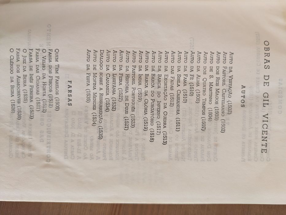 Obras Gil Vicente - Lello e Irmão "Biblia" 1965