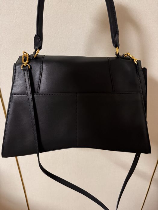 Сумка у стилі Balenciaga • натуральна шкіра • чорна • 32 см