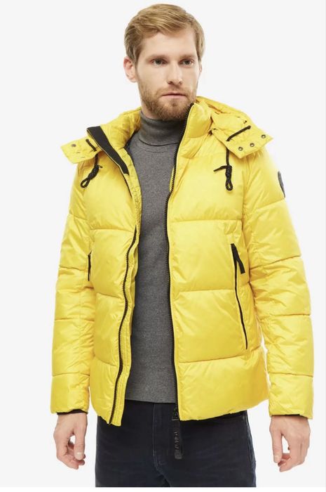 Tom Tailor Heavy Puffer Jacket з капюшоном, жовта, нова, розмір M
