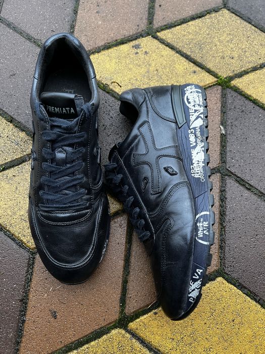 Синие кожаные кроссовки premiata p -43