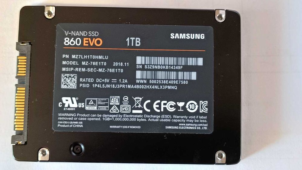 内蔵型SSD Samsung 860 EVO 1TB SSD SSD диск Samsung 860 Evo-Series 1TB 2.5
