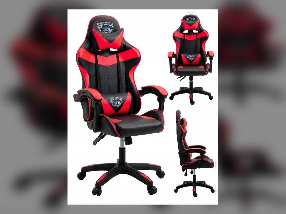 Nowy Fotel Gamingowy Obrotowy Dla Gracza Z Masażem Ekoskóra
