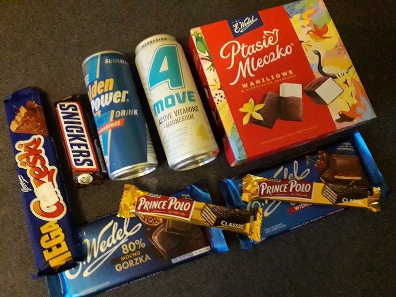 Zestaw Slodyczy Ptasie Mleczko Wedel + Napoje gazowane