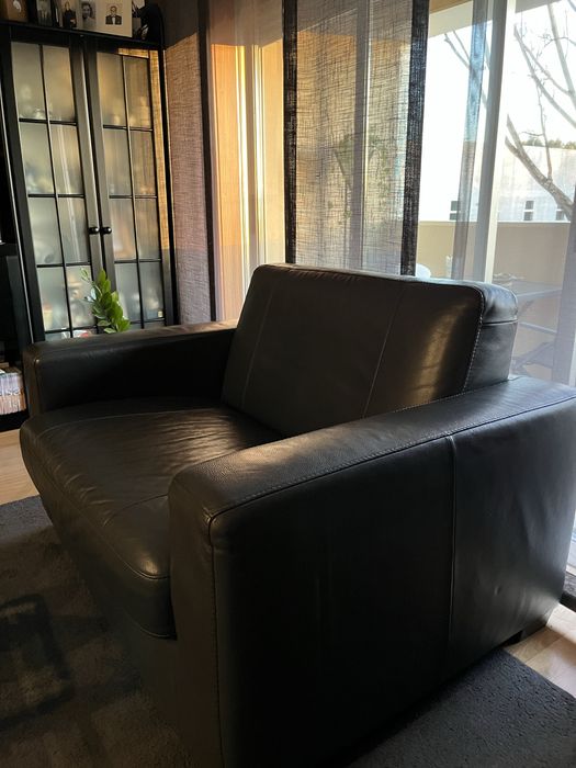 Sofa/cama Divani & Divani em Pele (cinza rato)
