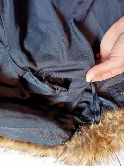 Czarna ramoneska river island rozmiar S 36 z futerkiem