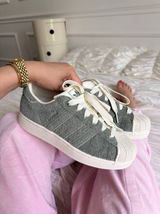 Оригинал Asidas Superstar II Silver Coloured Green / Off White оригинальние замшевие адидас суперстар женские