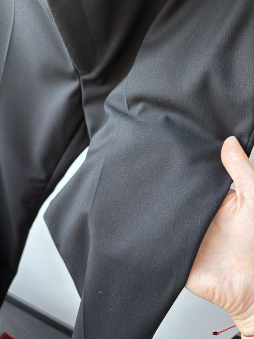 Męski garnitur ślubny czarny komplet marynarka spodnie i koszula M 38