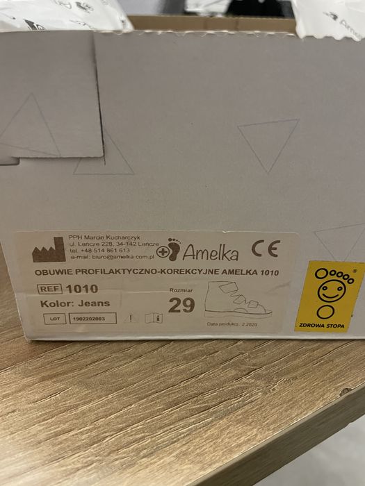 Buty kapcie Sandały profilaktyczne Amelka 1010 jeans korekcyjne r. 29