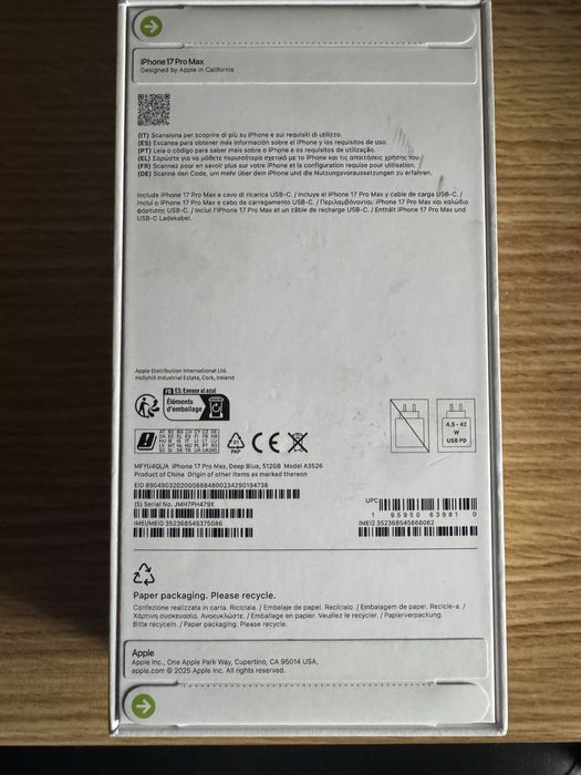 Iphone 17 Pro MAX 512GB