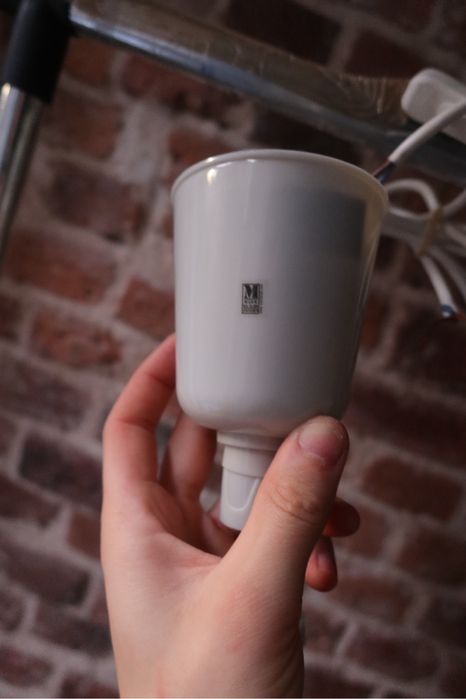 Szwedzka lampa wisząca Mark Slöjd vintage srebrna space age