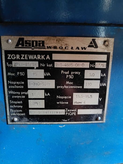 Zgrzewarka ASPA produkcji polskiej