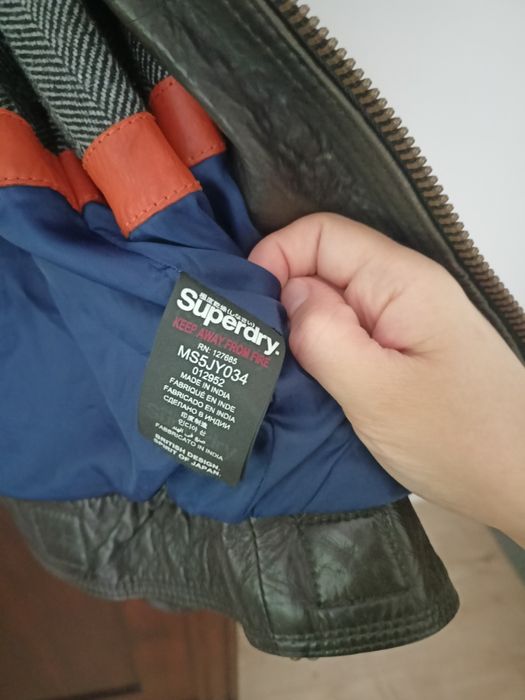 Kurtka stan idealny skórzana męska Superdry nowa M L