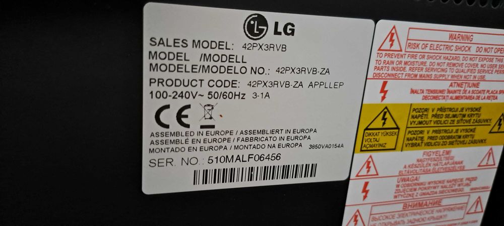 SÓ 10 EUROS - TV LG 42 polegadas com HDMI (peças ou reparar)
