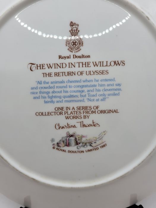 Kolekcjonerski talerz Royal Doulton "The Wind in the Willows"