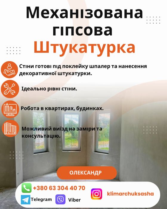 Механізована гіпсова штукатурка