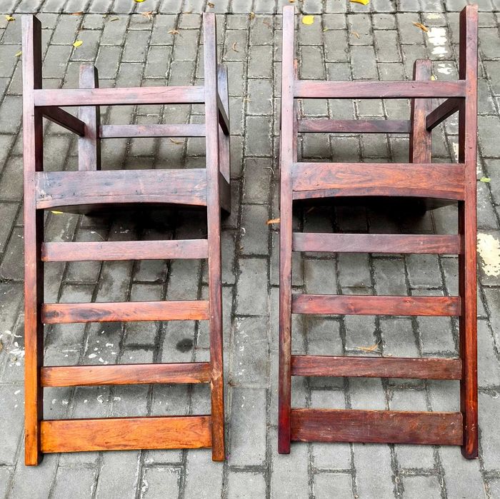 Komplet 2 krzeseł z litego drewna | Style kolonialny / meble indyjskie
