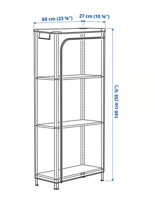 Regał Hyllis metalowy Ikea z pokrowcem 60x27x140  cm