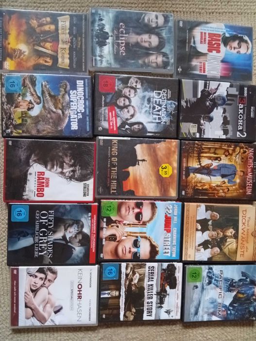 Filmy na DVD -50 pozycji , jęz. niemiecki ,angielski,