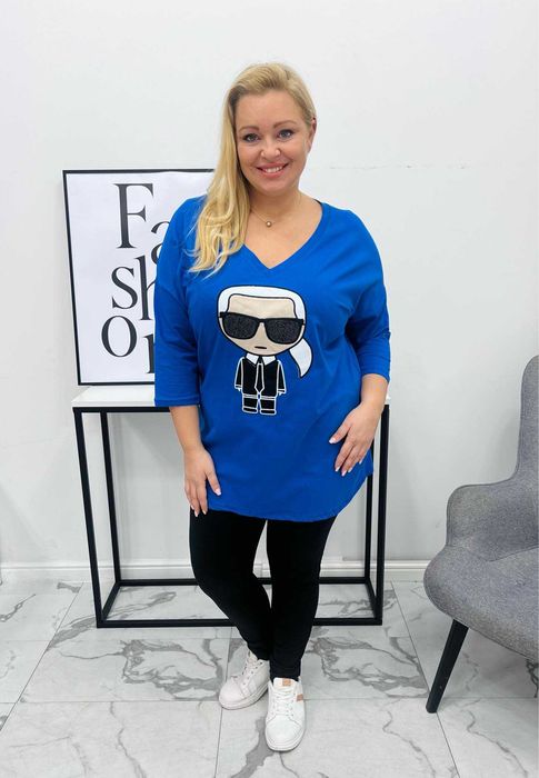 Niebieska dłuższa bluzeczka Karl'os r.48-50-52