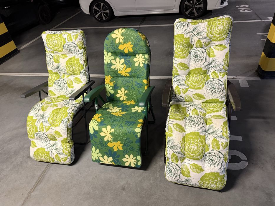 Zestaw 3 leżakow ogrodowych stan bdb