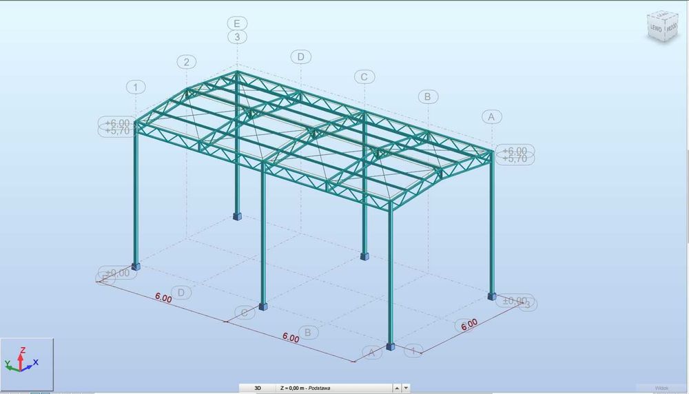 Konstrukcja stalowa -12x6 wiata dwuspadowa - producent