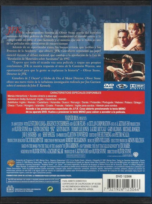 JFK (edição espanhola em caixa snapper)