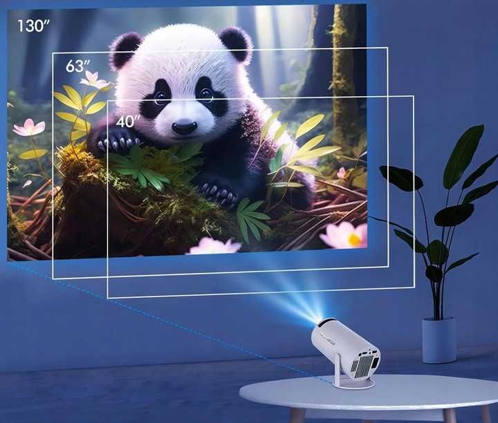 Zestaw pilot + PRZENOŚNY Projektor obrotowy rzutnik głośnik android