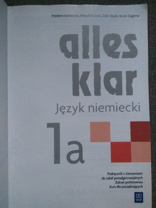 Podręcznik z ćwiczeniami do języka niemieckiego Alles Klar 1a