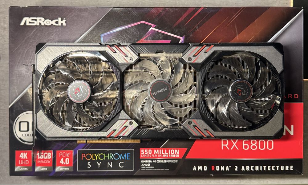 Видеокарта Asrock RX 6800 16gb Phantom Gaming Идеальная ОБМЕН