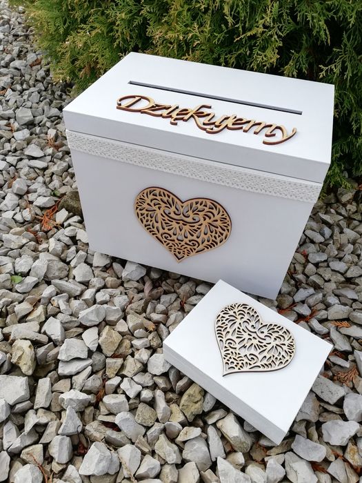 Pudełko na koperty i pudełko na obrączki