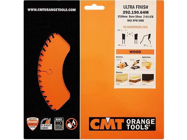 CMT 292.190.64M Tarcza do cięcia drewna Laminatu Piła Widia 190x30 Z64